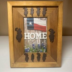 Western Moments Cowboy Themed Frame Metal Cowboys On Horses, Lasso/Cowboy Hat